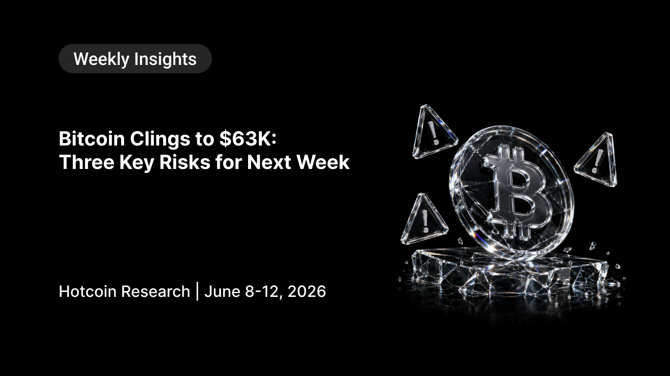 Bitcoin Clings to $63K: Three Key Risks for Next Week Hotcoin Research | June 8-12, 2026